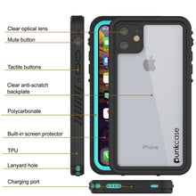 Charger l&#39;image dans la galerie, iPhone 11 Waterproof Case, Punkcase [Extreme Series] Armor Cover W/ Built In Screen Protector [Teal] (Color in image: Black)
