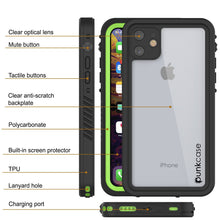 Charger l&#39;image dans la galerie, iPhone 11 Waterproof Case, Punkcase [Extreme Series] Armor Cover W/ Built In Screen Protector [Light Green] (Color in image: White)

