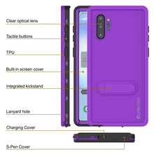 Charger l&#39;image dans la galerie, PunkCase Galaxy Note 10+ Plus Waterproof Case, [KickStud Series] Armor Cover [Purple] (Color in image: Light Blue)

