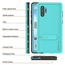 Charger l&#39;image dans la galerie, PunkCase Galaxy Note 10+ Plus Waterproof Case, [KickStud Series] Armor Cover [Teal] (Color in image: Black)
