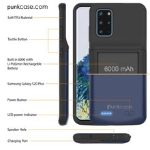 Charger l&#39;image dans la galerie, PunkJuice S20+ Plus Battery Case All Blue - Fast Charging Power Juice Bank with 6000mAh (Color in image: All Black)
