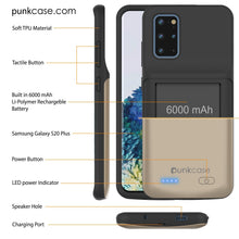 Charger l&#39;image dans la galerie, PunkJuice S20+ Plus Battery Case Gold - Fast Charging Power Juice Bank with 6000mAh (Color in image: Patterned Blue)
