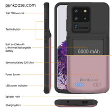 Charger l&#39;image dans la galerie, PunkJuice S20 Ultra Battery Case Rose - Fast Charging Power Juice Bank with 6000mAh (Color in image: Patterned Blue)
