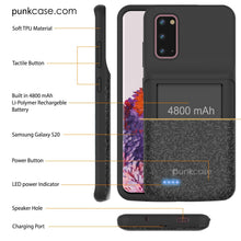 Charger l&#39;image dans la galerie, PunkJuice S20 Battery Case Patterned Black - Fast Charging Power Juice Bank with 4800mAh (Color in image: Patterned Blue)
