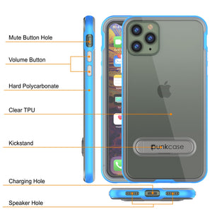 iPhone 11 Pro Max Case, PUNKcase [LUCID 3.0 Series] [Slim Fit] Armor Cover w/ Integrated Screen Protector [Blue] (Color in image: Gold)