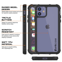 Charger l&#39;image dans la galerie, PunkCase iPhone 11 Case, [Spartan Series] Clear Rugged Heavy Duty Cover W/Built in Screen Protector [Black] (Color in image: light blue)
