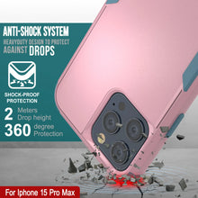 Load image into Gallery viewer, Punkcase pour iPhone 15 Pro MAX Belt Clip multicouche Holster Case [Patron Series] [Pink-Blue]
