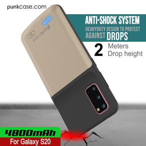 PunkJuice S20 Battery Case Gold - Fast Charging Power Juice Bank with 4800mAh (Color in image: Patterned Black)