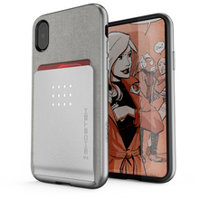 Load image into Gallery viewer, iPhone X Case, Ghostek Exec 2 Series for iPhone X / iPhone Pro Protective Wallet Case [Silver] (Color in image: Pink)
