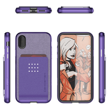 Load image into Gallery viewer, iPhone X Case, Ghostek Exec 2 Series for iPhone X / iPhone Pro Protective Wallet Case [PURPLE] (Color in image: Red)
