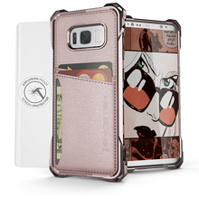 Load image into Gallery viewer, Galaxy S8 Wallet Case, Ghostek Exec Pink Series | Slim Armor Hybrid Impact Bumper | TPU PU Leather Credit Card Slot Holder Sleeve Cover (Color in image: Red)
