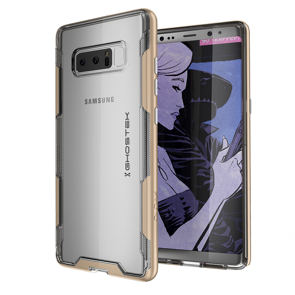 Galaxy Note 8 Case, Ghostek Cloak 3 Galaxy Note 8 Clear Transparent Bumper Case Note 8 2017 | GOLD (Color in image: Gold)