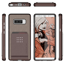 Load image into Gallery viewer, Galaxy Note 8 Case, Ghostek Exec 2 Slim Hybrid Impact Wallet Case for Samsung Galaxy Note 8 Armor | Brown (Color in image: Red)
