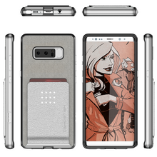 Load image into Gallery viewer, Galaxy Note 8 Case, Ghostek Exec 2 Slim Hybrid Impact Wallet Case for Samsung Galaxy Note 8 Armor | Silver (Color in image: Brown)
