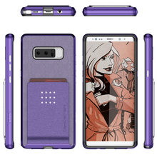 Load image into Gallery viewer, Galaxy Note 8 Case, Ghostek Exec 2 Slim Hybrid Impact Wallet Case for Samsung Galaxy Note 8 Armor | Purple (Color in image: Black)
