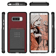 Load image into Gallery viewer, Galaxy Note 8 Case, Ghostek Exec 2 Slim Hybrid Impact Wallet Case for Samsung Galaxy Note 8 Armor | Red (Color in image: Brown)
