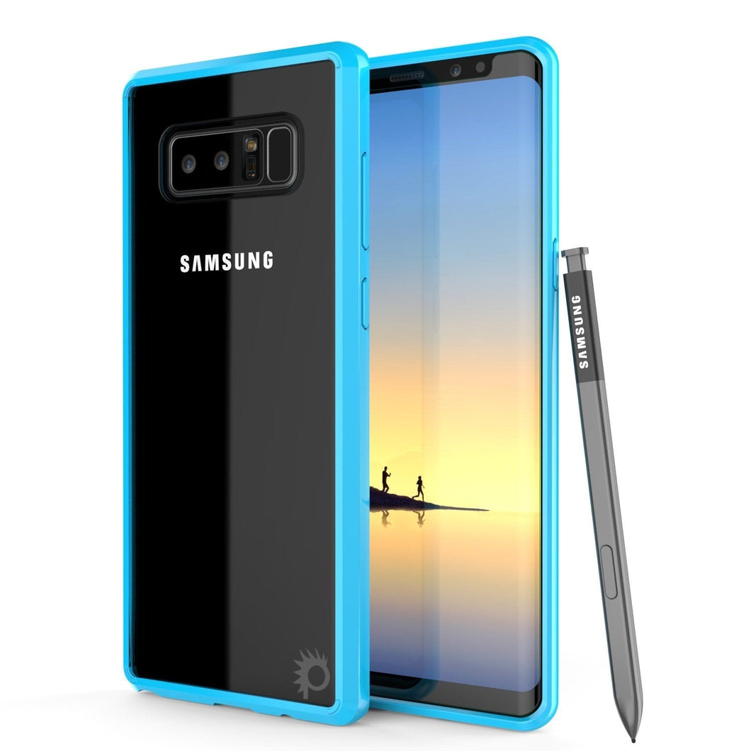 Galaxy Note 8 Case, PUNKcase [LUCID 2.0 Series] [Slim Fit] Armor Cover w/Integrated Anti-Shock System & Screen Protector [Light Blue] (Color in image: Light Blue)