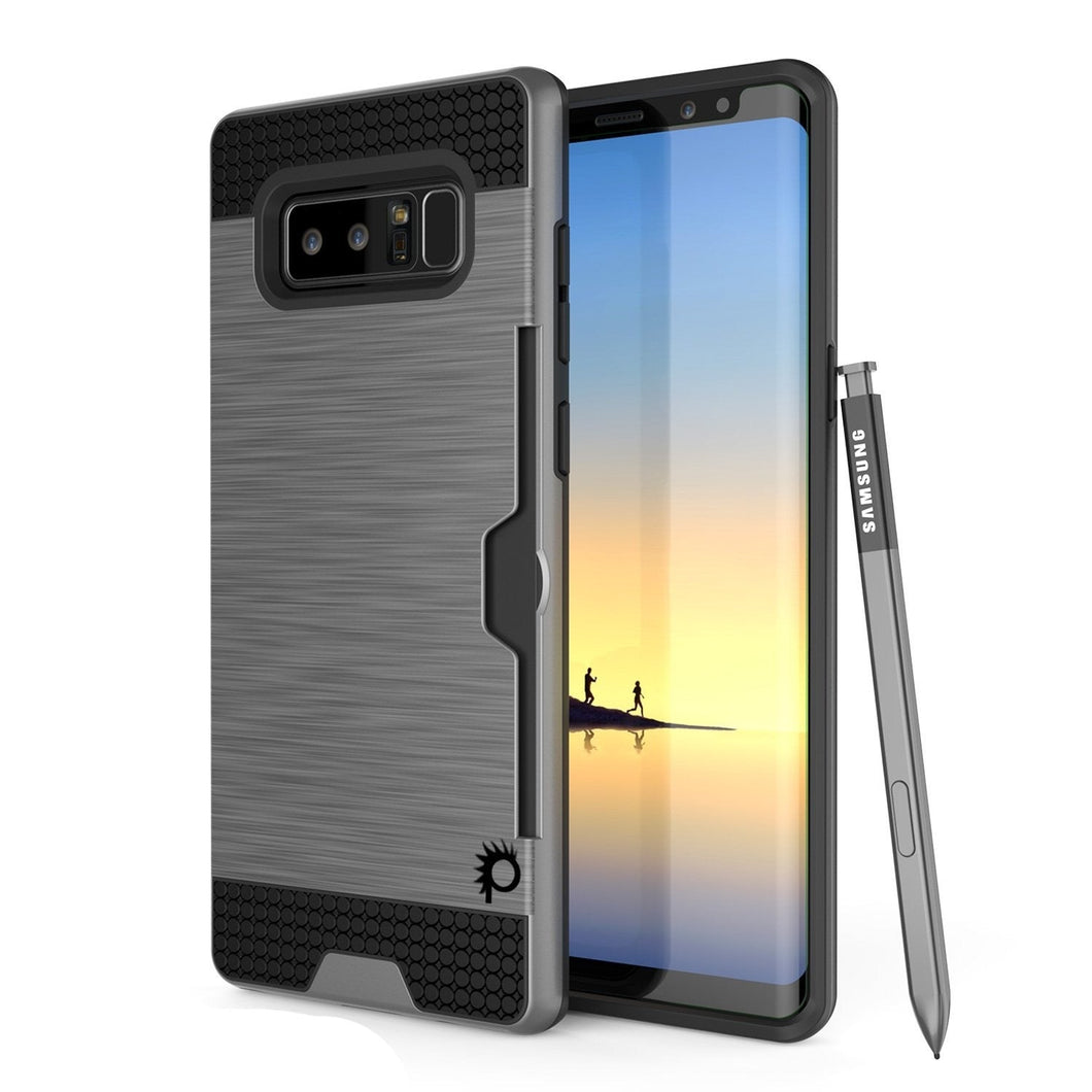 Galaxy Note 8 Case, PUNKcase [SLOT Series] Slim Fit  Samsung Note 8  [Grey] (Color in image: Grey)