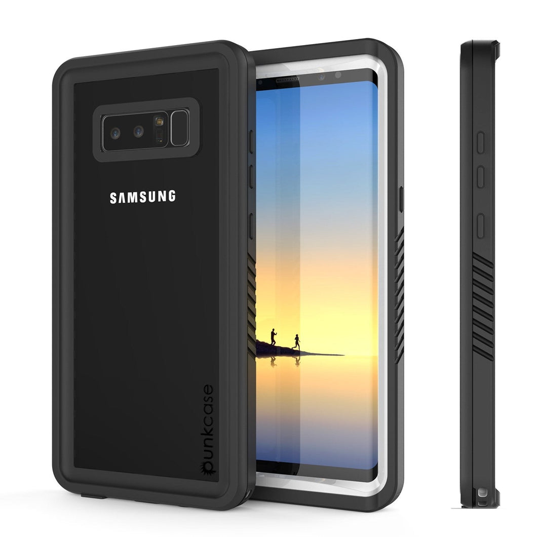Galaxy Note 8 Case, Punkcase [Extreme Series] [Slim Fit] [IP68 Certified] [Shockproof] Armor Cover W/ Built In Screen Protector [White] (Color in image: White)