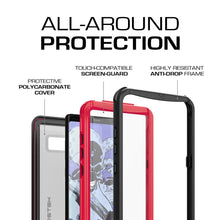 Load image into Gallery viewer, Galaxy Note 8, Ghostek Nautical Galaxy Note 8 Case Military Grade Armor Waterproof Cover | Red (Color in image: Black)
