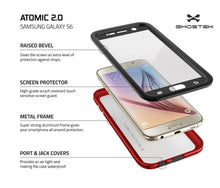 Load image into Gallery viewer, Galaxy S6 Waterproof Case, Ghostek Atomic 2.0 Red  Water/Shock/Dirt/Snow Proof | Lifetime Warranty (Color in image: Black)
