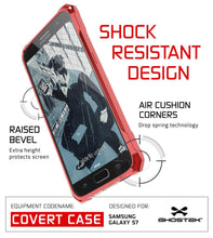 Load image into Gallery viewer, Galaxy S7 Case, Ghostek® Covert Red Series Premium Impact Cover | Lifetime Warranty Exchange (Color in image: Clear)
