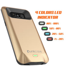 Load image into Gallery viewer, Galaxy S8 Battery Case, Punkcase 5000mAH Charger Case W/ Screen Protector | Integrated Kickstand &amp; USB Port | IntelSwitch | [Gold] 
