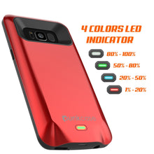 Charger l&#39;image dans la galerie, Galaxy S8 Battery Case, Punkcase 5000mAH Charger Case W/ Screen Protector | Integrated Kickstand &amp; USB Port | IntelSwitch [Red] 
