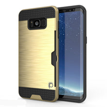 Load image into Gallery viewer, Galaxy S8 Plus Case, PUNKcase [SLOT Series] [Slim Fit] Dual-Layer Armor Cover w/Integrated Anti-Shock System, Credit Card Slot [Gold] (Color in image: Gold)
