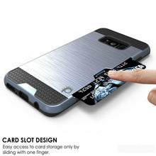 Load image into Gallery viewer, Galaxy S8 Plus Case, PUNKcase [SLOT Series] [Slim Fit] Dual-Layer Armor Cover w/Integrated Anti-Shock System, Credit Card Slot [Navy] (Color in image: White)
