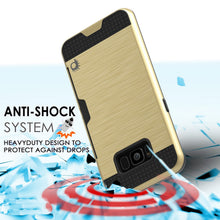 Load image into Gallery viewer, Galaxy S8 Plus Case, PUNKcase [SLOT Series] [Slim Fit] Dual-Layer Armor Cover w/Integrated Anti-Shock System, Credit Card Slot [Gold] (Color in image: Black)
