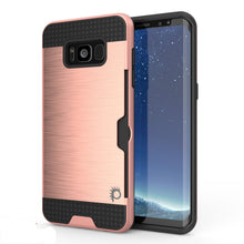 Load image into Gallery viewer, Galaxy S8 Case, PUNKcase [SLOT Series] [Slim Fit] Dual-Layer Armor Cover w/Integrated Anti-Shock System, Credit Card Slot [Rose Gold] (Color in image: Rose)
