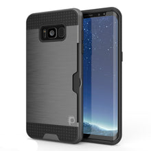 Load image into Gallery viewer, Galaxy S8 Plus Case, PUNKcase [SLOT Series] [Slim Fit] Dual-Layer Armor Cover w/Integrated Anti-Shock System, Credit Card Slot [Grey] (Color in image: Grey)
