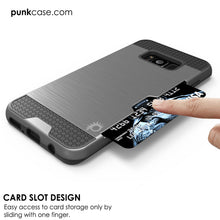 Load image into Gallery viewer, Galaxy S8 Plus Case, PUNKcase [SLOT Series] [Slim Fit] Dual-Layer Armor Cover w/Integrated Anti-Shock System, Credit Card Slot [Grey] (Color in image: White)
