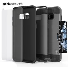 Load image into Gallery viewer, Galaxy S8 Plus Case, PUNKcase [SLOT Series] [Slim Fit] Dual-Layer Armor Cover w/Integrated Anti-Shock System, Credit Card Slot [Grey] (Color in image: Silver)
