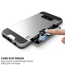 Load image into Gallery viewer, Galaxy S8 Case, PUNKcase [SLOT Series] [Slim Fit] Dual-Layer Armor Cover w/Integrated Anti-Shock System, Credit Card Slot [Silver] (Color in image: Black)
