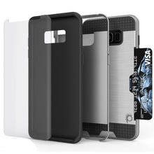 Load image into Gallery viewer, Galaxy S8 Case, PUNKcase [SLOT Series] [Slim Fit] Dual-Layer Armor Cover w/Integrated Anti-Shock System, Credit Card Slot [Silver] (Color in image: White)

