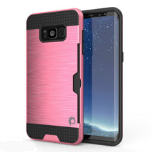 Load image into Gallery viewer, Galaxy S8 Plus Case, PUNKcase [SLOT Series] [Slim Fit] Dual-Layer Armor Cover w/Integrated Anti-Shock System, Credit Card Slot [Pink] (Color in image: Pink)

