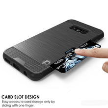 Load image into Gallery viewer, Galaxy S8 Plus Case, PUNKcase [SLOT Series] [Slim Fit] Dual-Layer Armor Cover w/Integrated Anti-Shock System, Credit Card Slot [Black] (Color in image: White)
