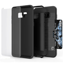 Load image into Gallery viewer, Galaxy S8 Case, PUNKcase [SLOT Series] [Slim Fit] Dual-Layer Armor Cover w/Integrated Anti-Shock System, Credit Card Slot [Black] (Color in image: Silver)
