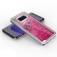 Load image into Gallery viewer, Galaxy S8 Case, Punkcase [Liquid Series] Protective Dual Layer Floating Glitter Cover + PunkShield Screen Protector for Samsung S8 [Pink] (Color in image: Silver)
