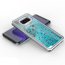 Load image into Gallery viewer, Galaxy S8 Plus Case, Punkcase [Liquid Series] Protective Dual Layer Floating Glitter Cover + PunkShield Screen Protector for Samsung S8 [Teal] (Color in image: Silver)
