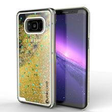 Load image into Gallery viewer, Galaxy S8 Case, Punkcase [Liquid Series] Protective Dual Layer Floating Glitter Cover + PunkShield Screen Protector for Samsung S8 [Gold] (Color in image: Gold)
