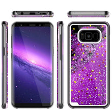 Load image into Gallery viewer, Galaxy S8 Case, Punkcase [Liquid Series] Protective Dual Layer Floating Glitter Cover + PunkShield Screen Protector for Samsung S8 [Purple] (Color in image: Silver)

