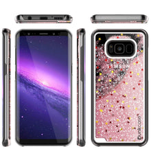 Load image into Gallery viewer, Galaxy S8 Case, Punkcase [Liquid Series] Protective Dual Layer Floating Glitter Cover + PunkShield Screen Protector [Rose Gold] (Color in image: Red)
