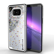 Load image into Gallery viewer, Galaxy S8 Case, Punkcase [Liquid Series] Protective Dual Layer Floating Glitter Cover + PunkShield Screen Protector [Silver] (Color in image: Silver)
