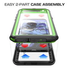 Charger l&#39;image dans la galerie, Galaxy S8 Waterproof Case, Ghostek Nautical Series (Green) | Slim Underwater Full Body Protection (Color in image: Black)
