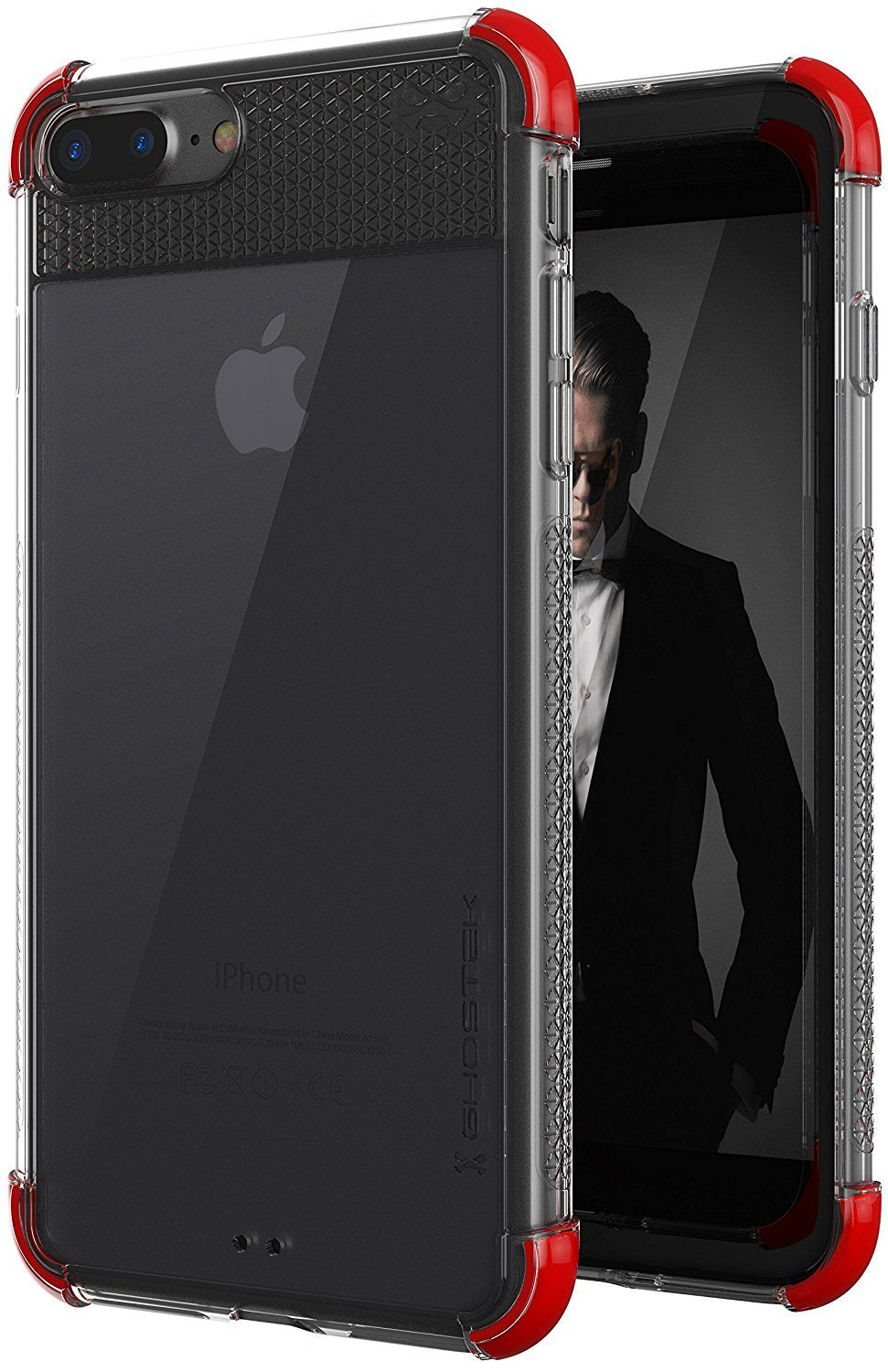 iPhone 8+ Plus Case, Ghostek Covert 2 Series for iPhone 8+ Plus Protective Case [ Red] (Color in image: Red)