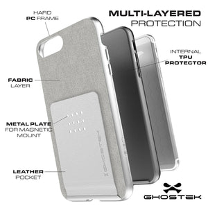 Ghostek Exec2 iPhone 7 Plus / 8 Plus Wallet Case Military Grade Standard Drop Tested | Black (Color in image: Purple)