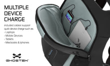 Load image into Gallery viewer, Ghostek NRGbag Gray Series Computer Laptop Messenger Backpack Book Bag + Battery Power Bank | Water Resistant | 7000mAh (Color in image: Gray Camo)
